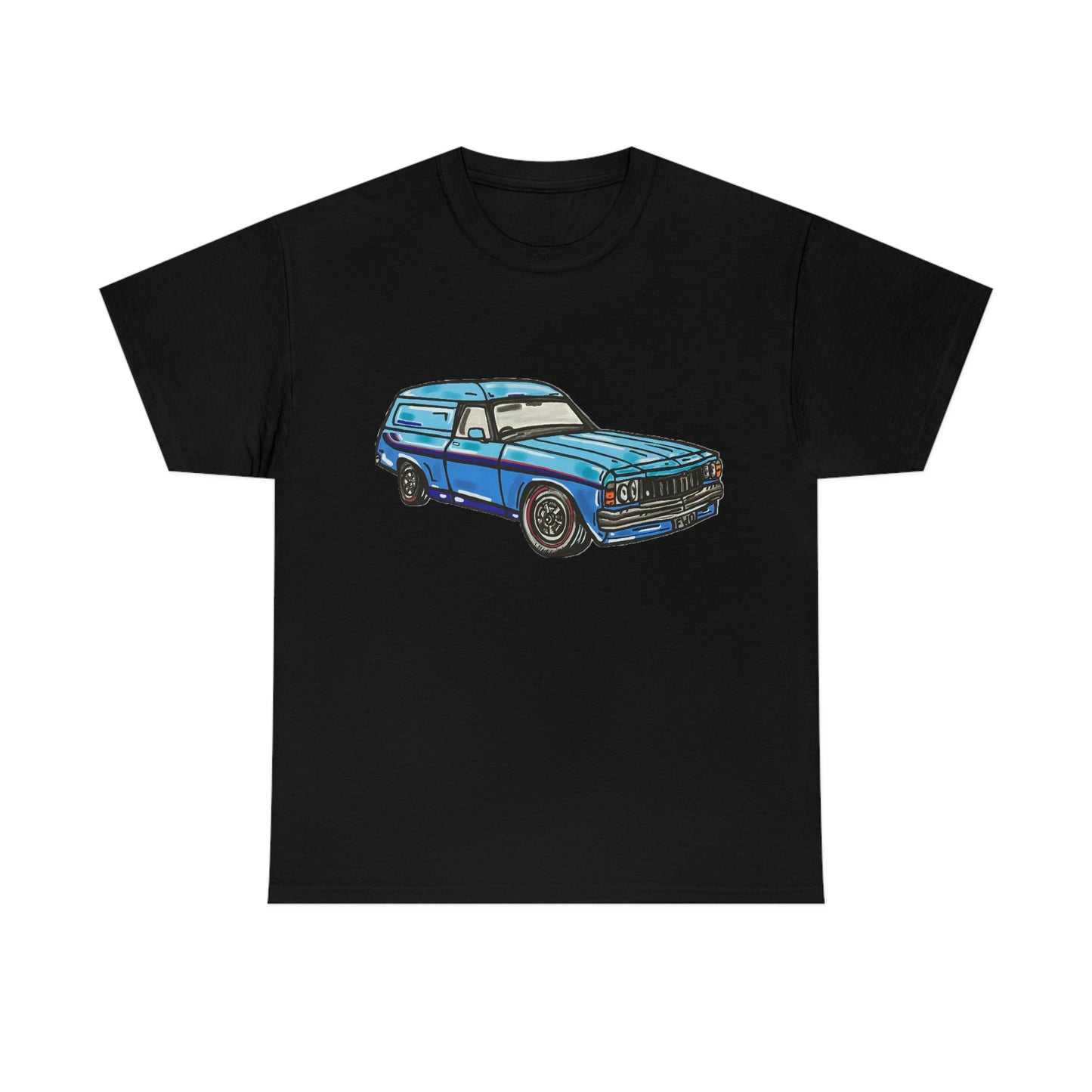 Holden Sandman Panelvan HX 1970's - "The Dave" -  Unisex Heavy Cotton Tee