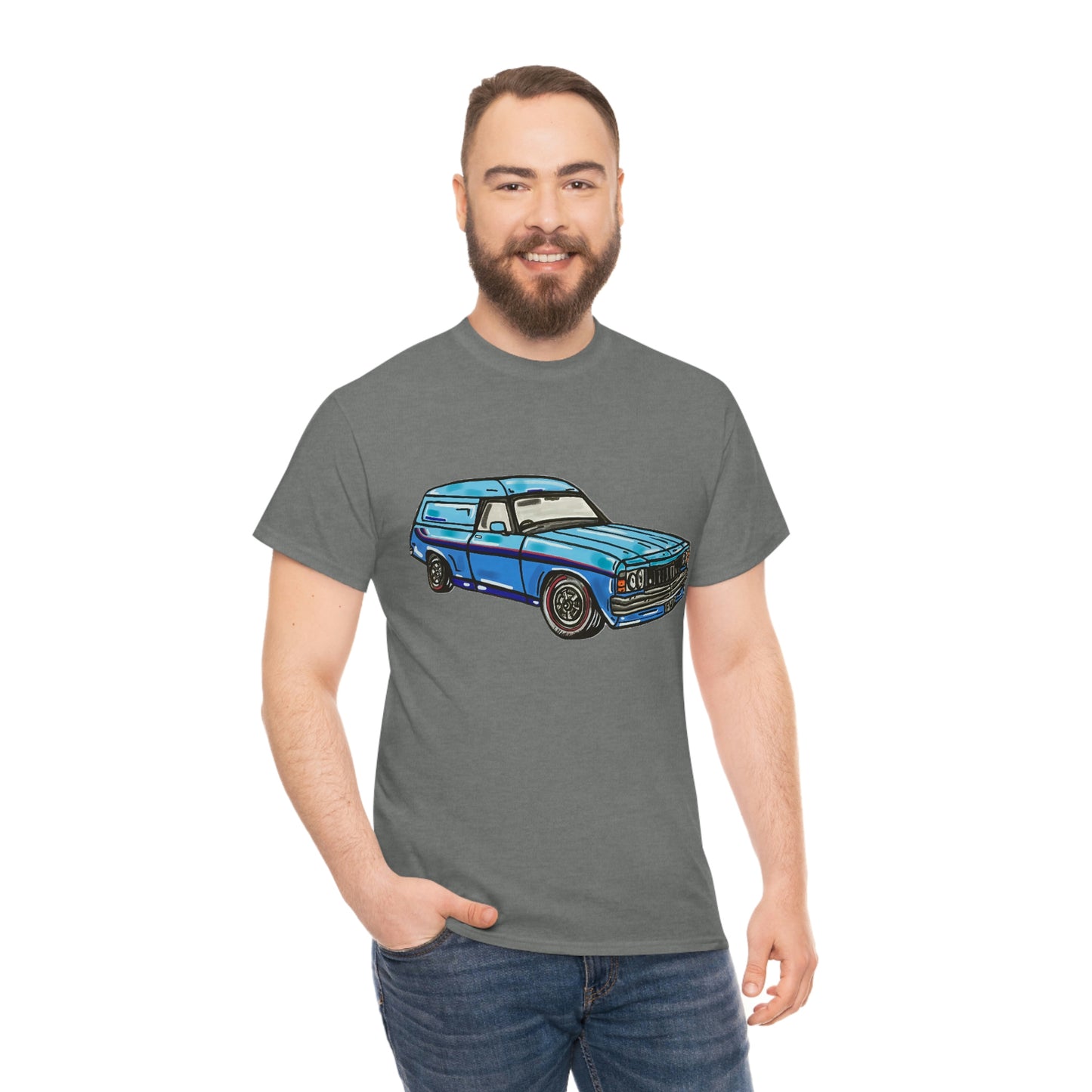 Holden Sandman Panelvan HX 1970's - "The Dave" -  Unisex Heavy Cotton Tee