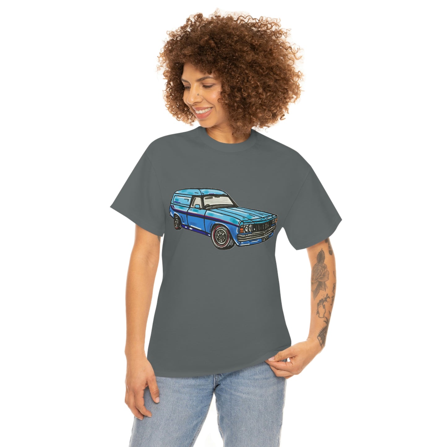 Holden Sandman Panelvan HX 1970's - "The Dave" -  Unisex Heavy Cotton Tee