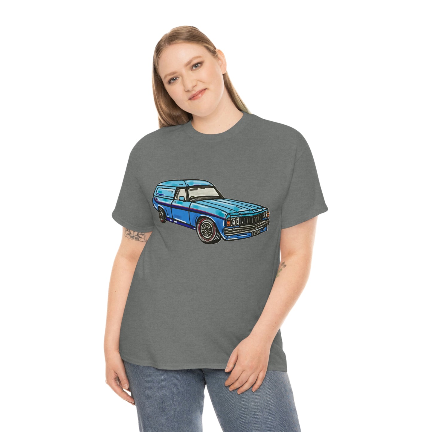 Holden Sandman Panelvan HX 1970's - "The Dave" -  Unisex Heavy Cotton Tee