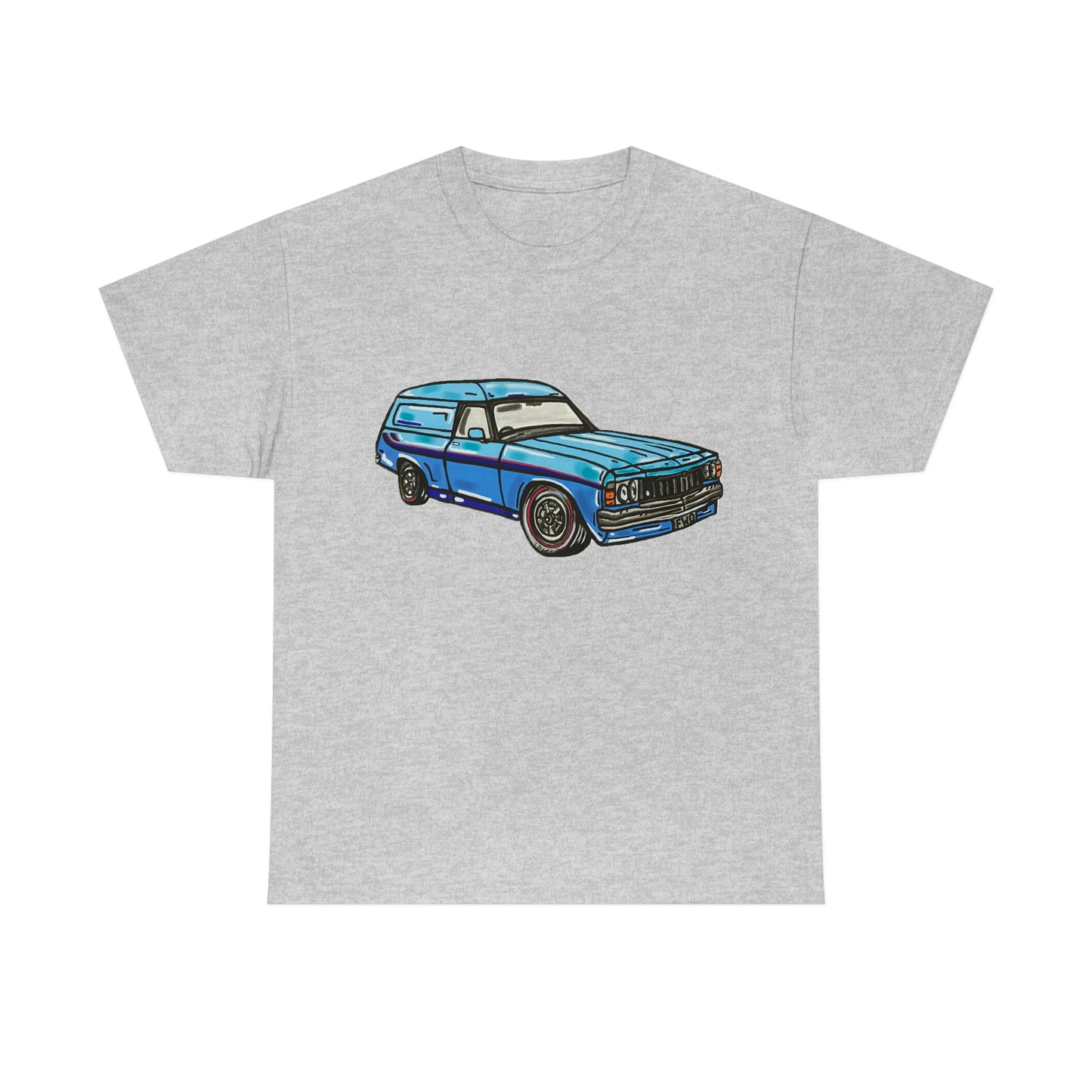 Holden Sandman Panelvan HX 1970's - "The Dave" -  Unisex Heavy Cotton Tee