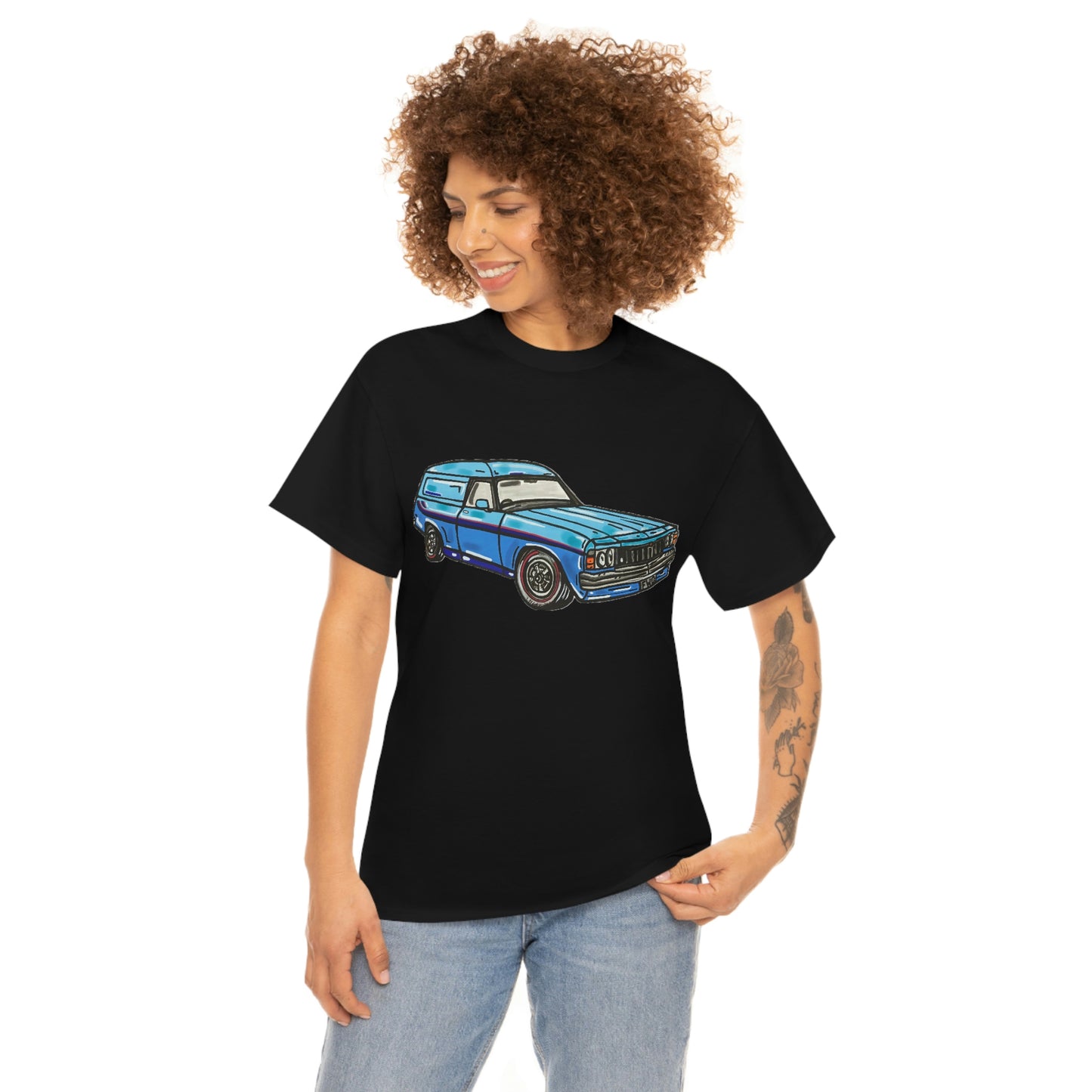 Holden Sandman Panelvan HX 1970's - "The Dave" -  Unisex Heavy Cotton Tee