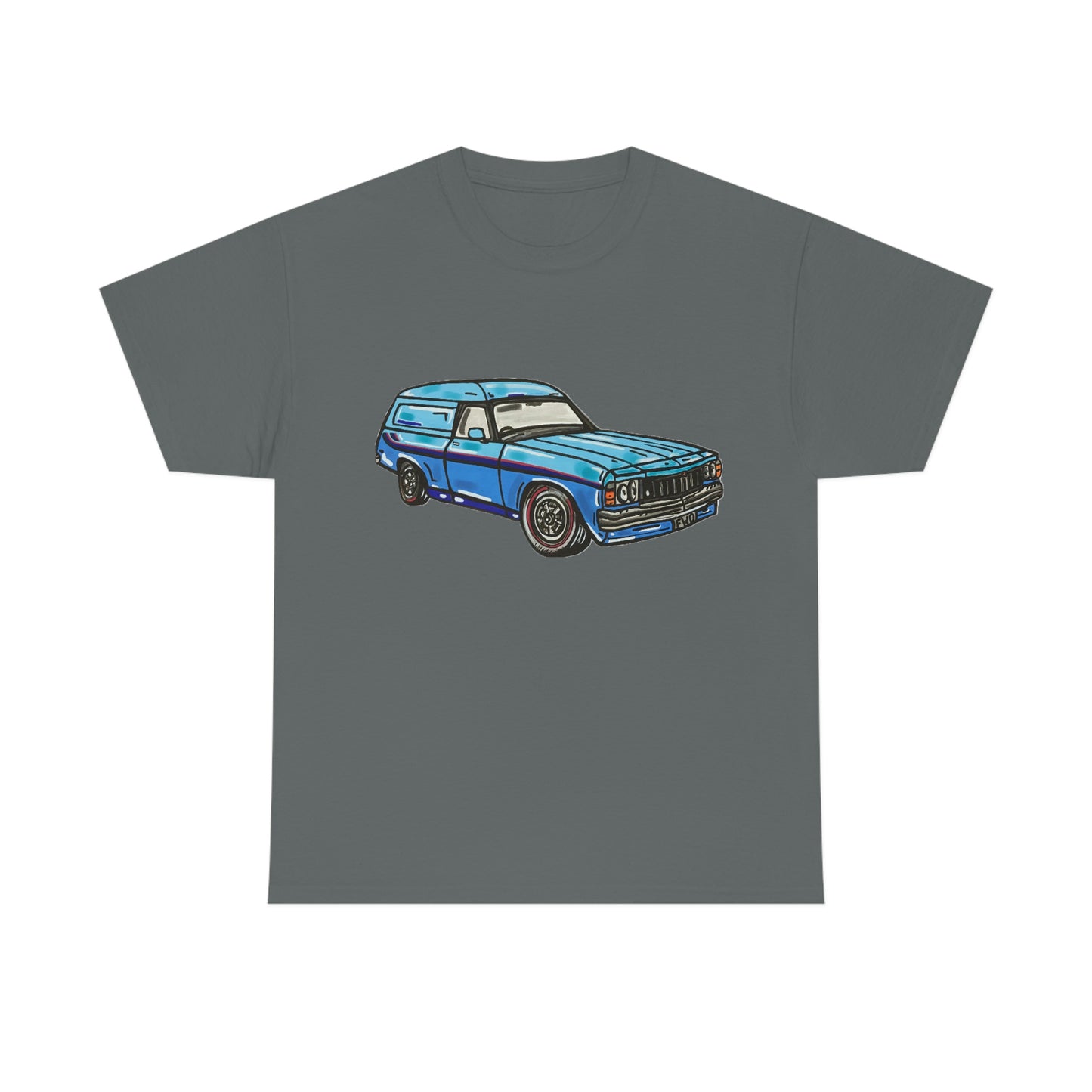 Holden Sandman Panelvan HX 1970's - "The Dave" -  Unisex Heavy Cotton Tee