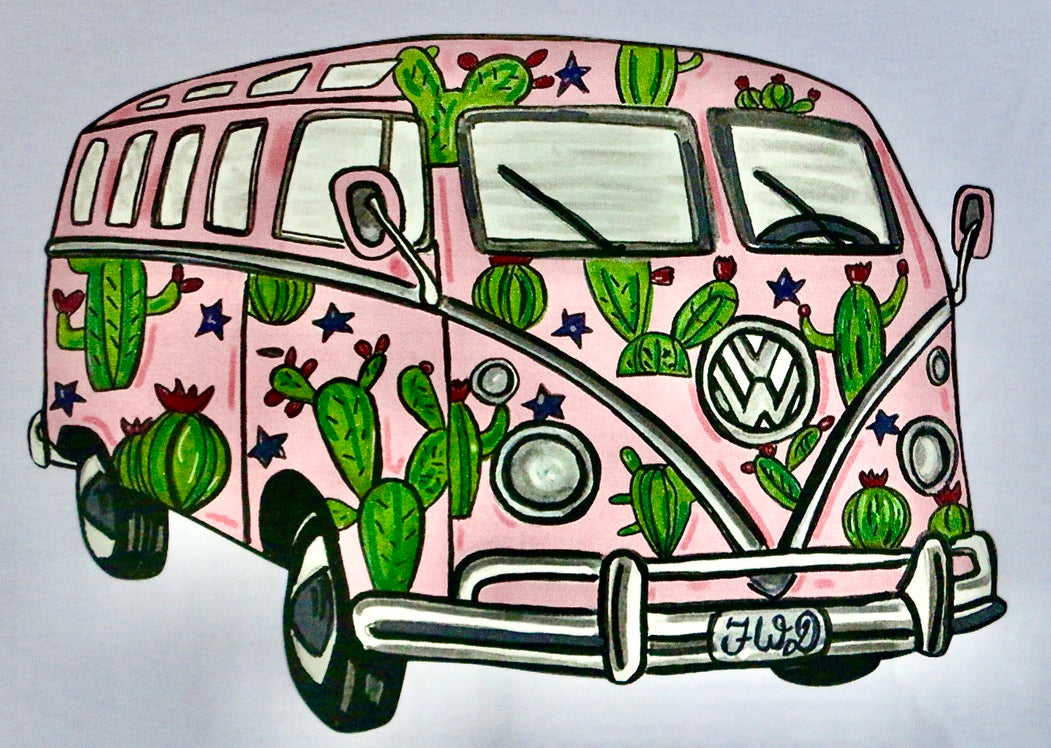 "Cactus Kombie" Kids Classic Car Tee