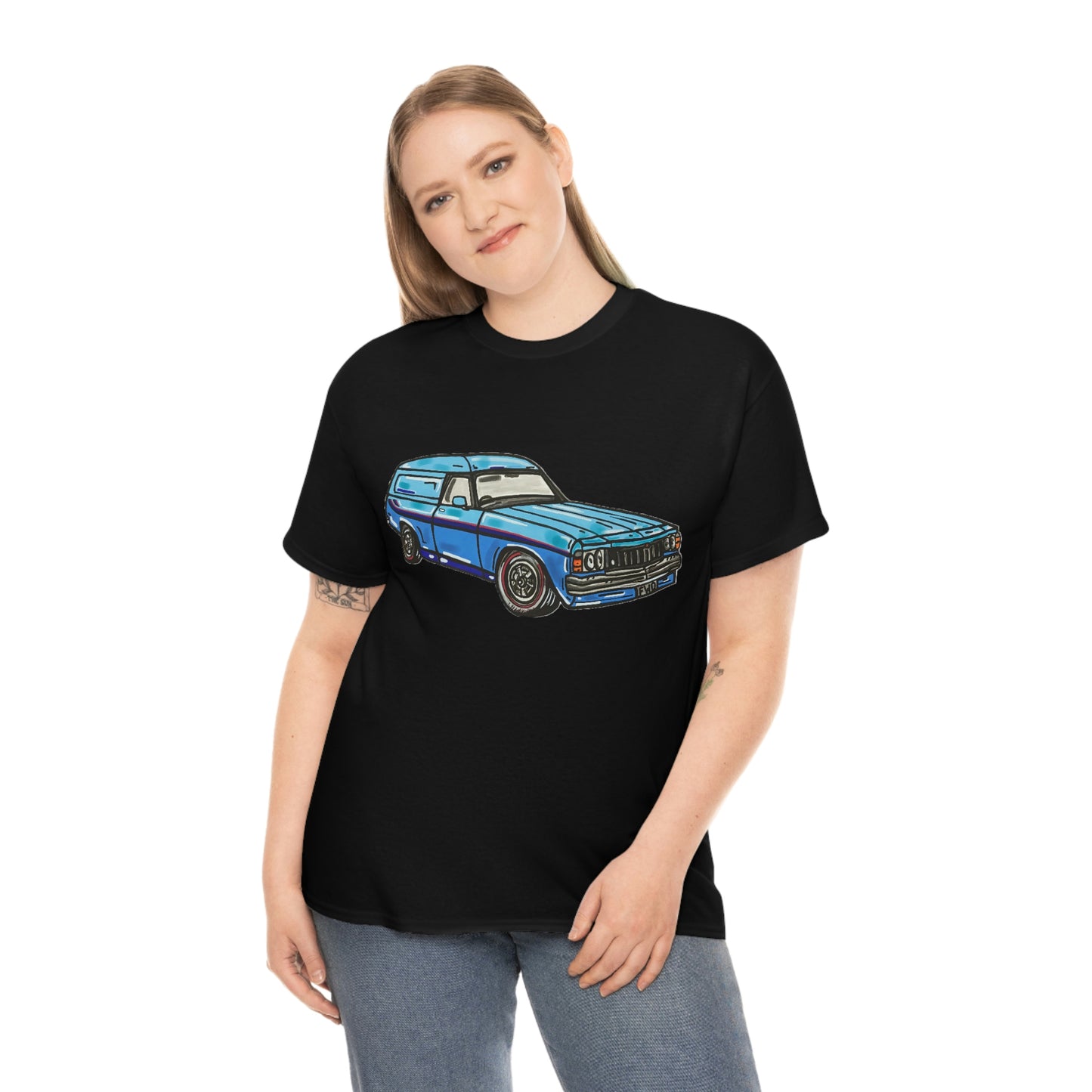 Holden Sandman Panelvan HX 1970's - "The Dave" -  Unisex Heavy Cotton Tee