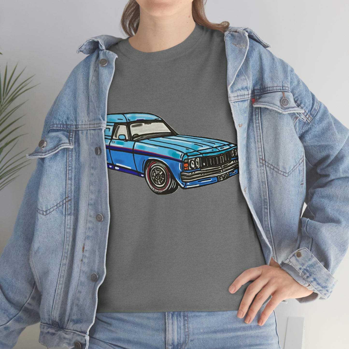 Holden Sandman Panelvan HX 1970's - "The Dave" -  Unisex Heavy Cotton Tee