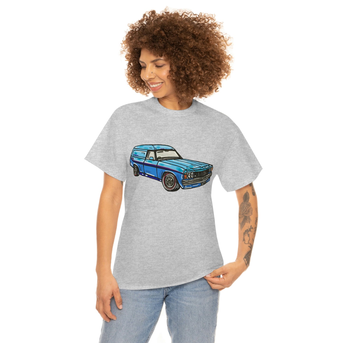 Holden Sandman Panelvan HX 1970's - "The Dave" -  Unisex Heavy Cotton Tee