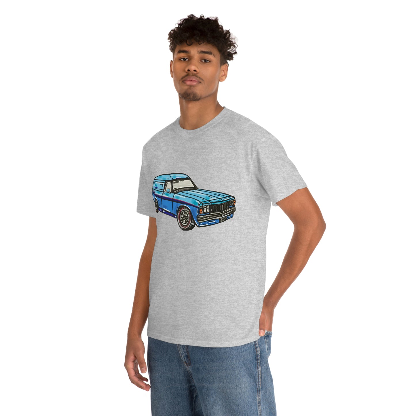 Holden Sandman Panelvan HX 1970's - "The Dave" -  Unisex Heavy Cotton Tee