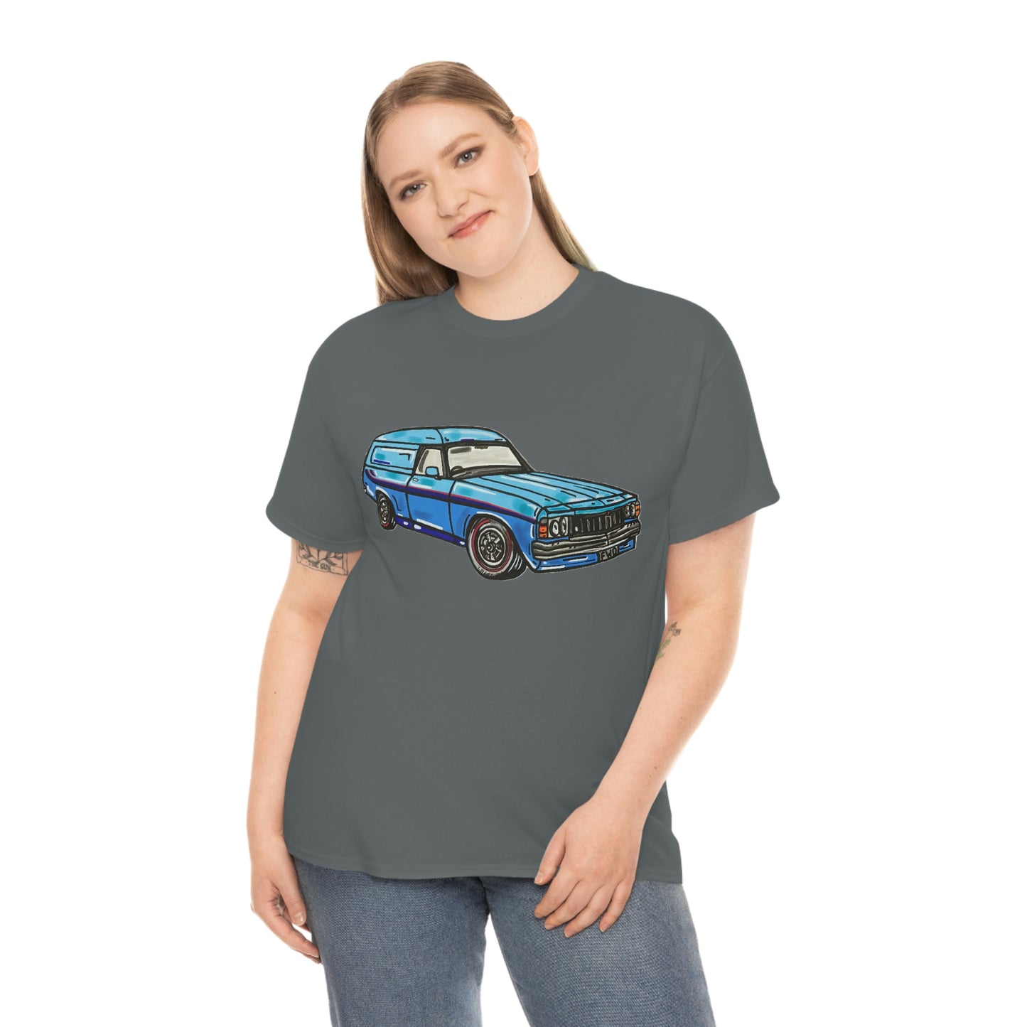 Holden Sandman Panelvan HX 1970's - "The Dave" -  Unisex Heavy Cotton Tee