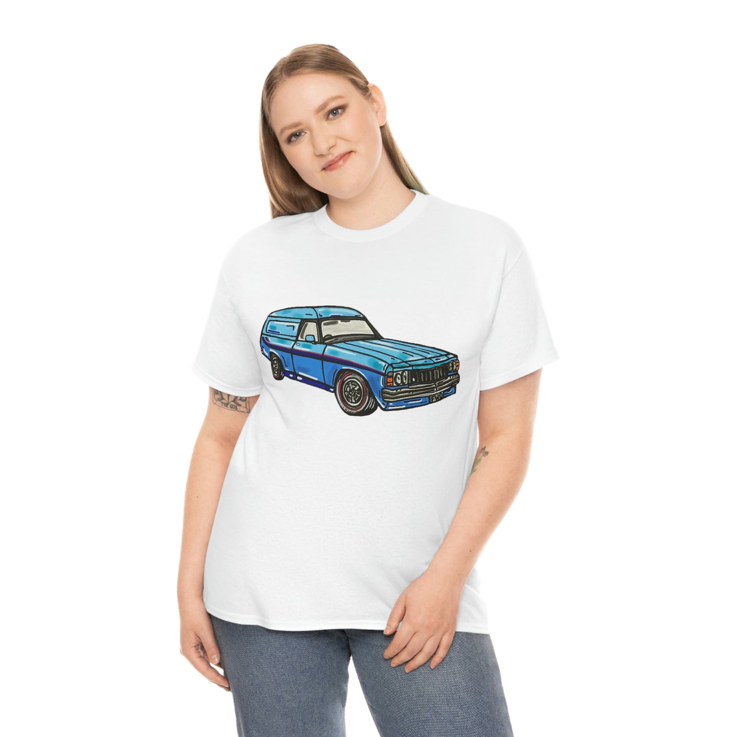 Holden Sandman Panelvan HX 1970's - "The Dave" -  Unisex Heavy Cotton Tee