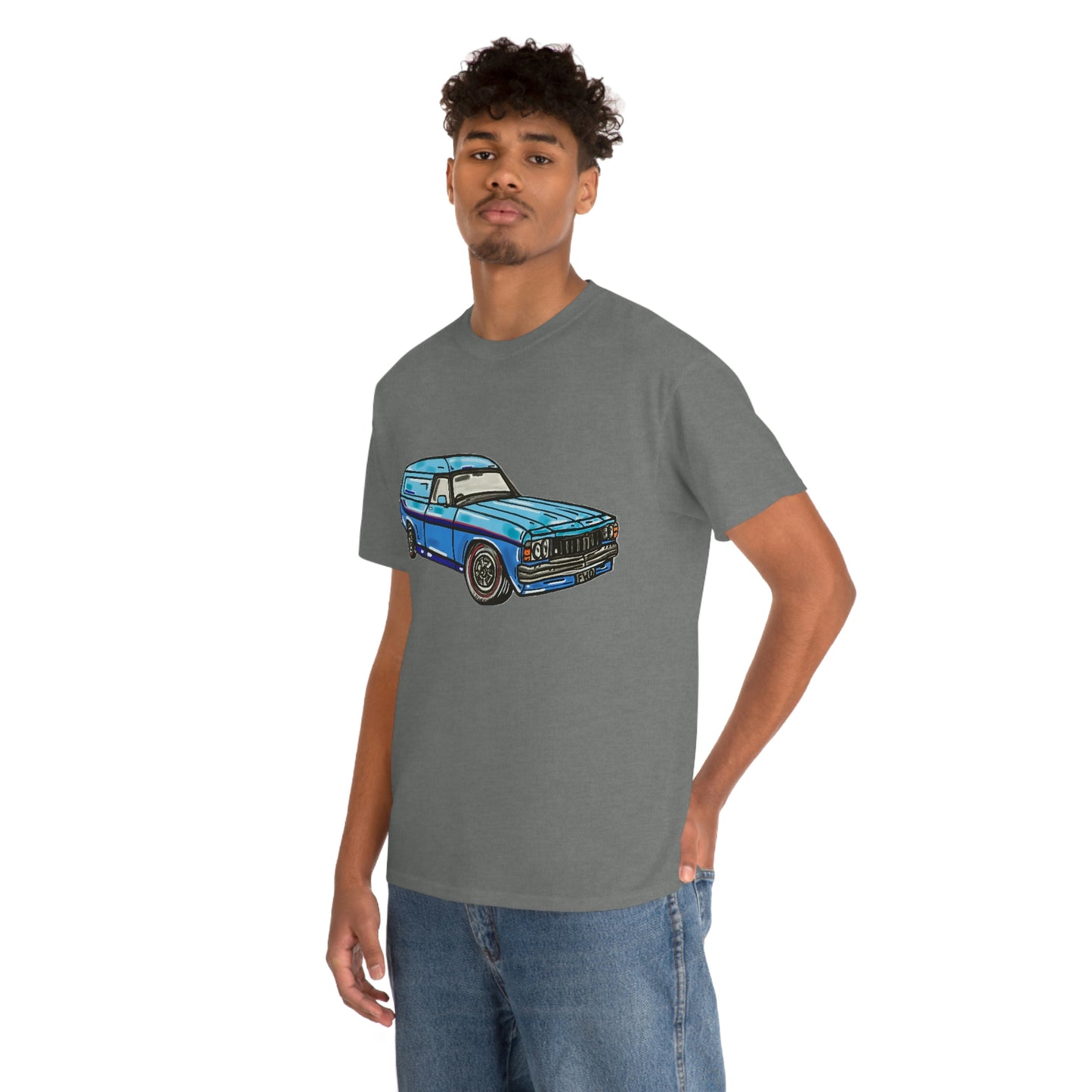 Holden Sandman Panelvan HX 1970's - "The Dave" -  Unisex Heavy Cotton Tee