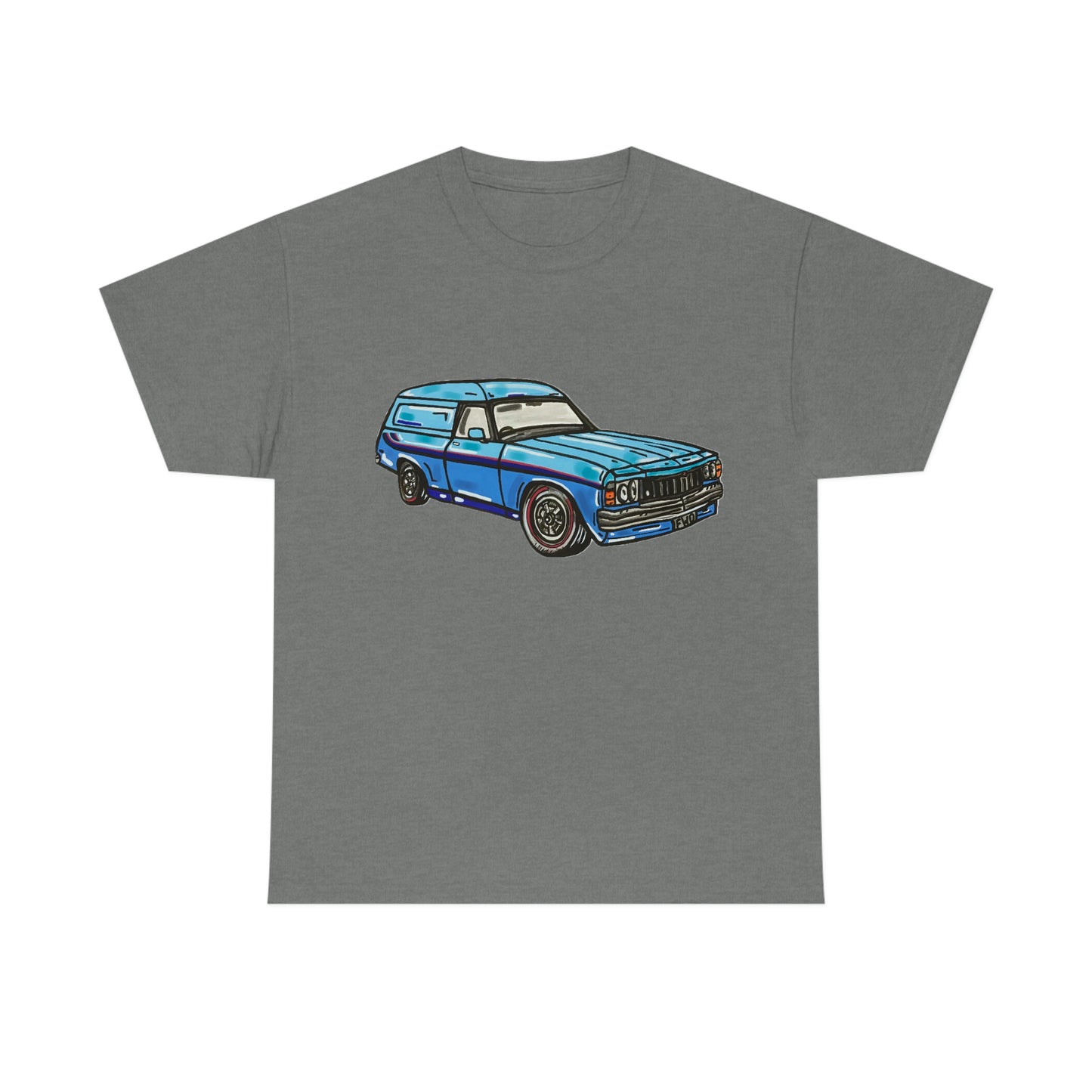 Holden Sandman Panelvan HX 1970's - "The Dave" -  Unisex Heavy Cotton Tee